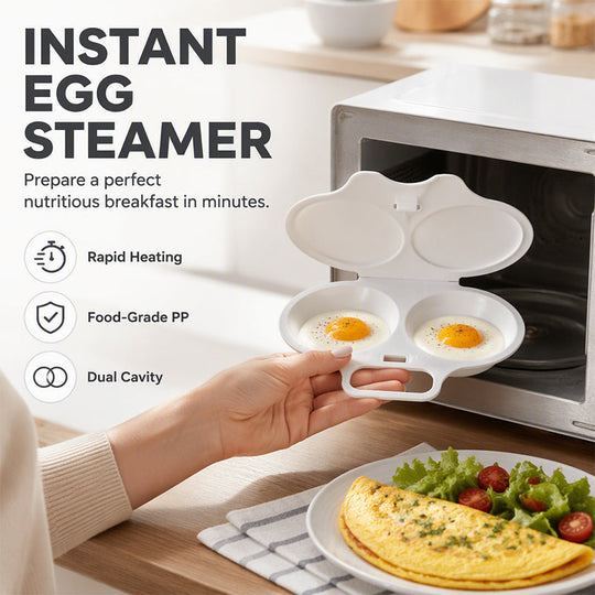 🥳2026 HOT SALE🥳💞50K+ SOLD! 🥗Microwave Egg Poacher – Dual‑cavity, non‑stick & easy clean. Healthier than frying – stock up & save! 🏠✅