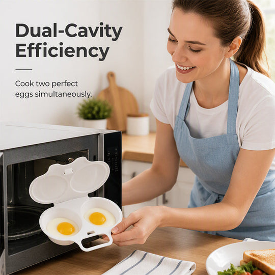 🥳2026 HOT SALE🥳💞50K+ SOLD! 🥗Microwave Egg Poacher – Dual‑cavity, non‑stick & easy clean. Healthier than frying – stock up & save! 🏠✅