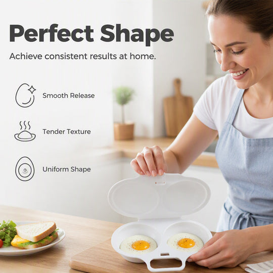 🥳2026 HOT SALE🥳💞50K+ SOLD! 🥗Microwave Egg Poacher – Dual‑cavity, non‑stick & easy clean. Healthier than frying – stock up & save! 🏠✅