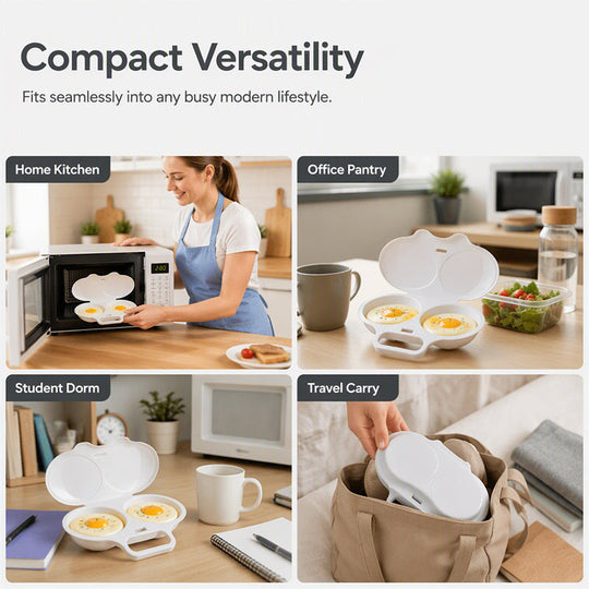 🥳2026 HOT SALE🥳💞50K+ SOLD! 🥗Microwave Egg Poacher – Dual‑cavity, non‑stick & easy clean. Healthier than frying – stock up & save! 🏠✅