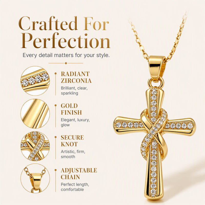 💫 LIMITED TIME 40% OFF! ✨Women's Sparkling Twisted Knot Cross Pendant Necklace – Elegant Faith-Inspired Design with Brilliant Shine ✨