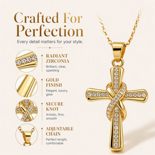💫 LIMITED TIME 40% OFF! ✨Women's Sparkling Twisted Knot Cross Pendant Necklace – Elegant Faith-Inspired Design with Brilliant Shine ✨
