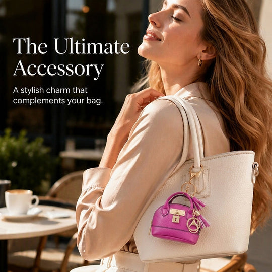 👜💛 LIMITED TIME 30% OFF! 🔑Mini Shell Bag Keychain – PU Leather Lipstick Coin Purse with Golden Padlock & Tassel