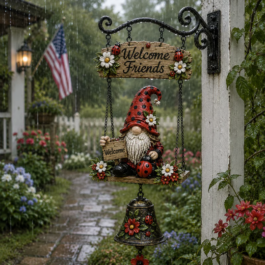 🥳2026 HOT SALE🥳💞50K+ SOLD! 🔔🧙‍♂️Gnome Welcome Doorbell Outdoor Decor – Charming gnome figure with clear melodic bell. Durable zinc alloy, weatherproof & easy to hang – a whimsical welcome for every guest! 🏠✨