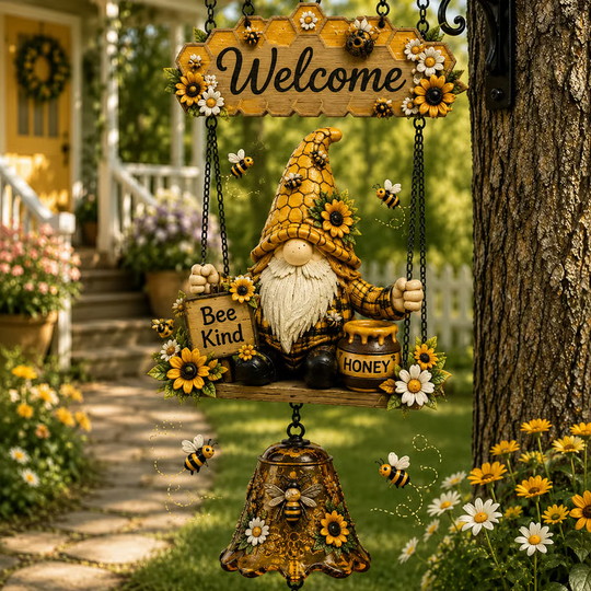 🥳2026 HOT SALE🥳💞50K+ SOLD! 🔔🧙‍♂️Gnome Welcome Doorbell Outdoor Decor – Charming gnome figure with clear melodic bell. Durable zinc alloy, weatherproof & easy to hang – a whimsical welcome for every guest! 🏠✨