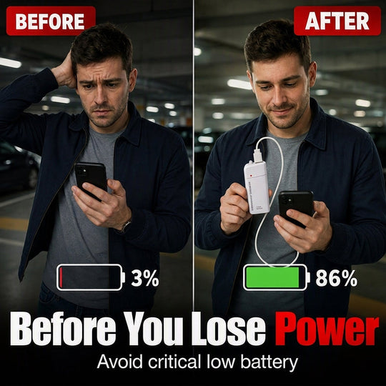 📢📢40% OFF !! ⏰Portable Emergency Phone Charger AA Battery Powered Power Bank with LED Flashlight