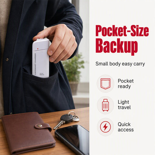 📢📢40% OFF !! ⏰Portable Emergency Phone Charger AA Battery Powered Power Bank with LED Flashlight