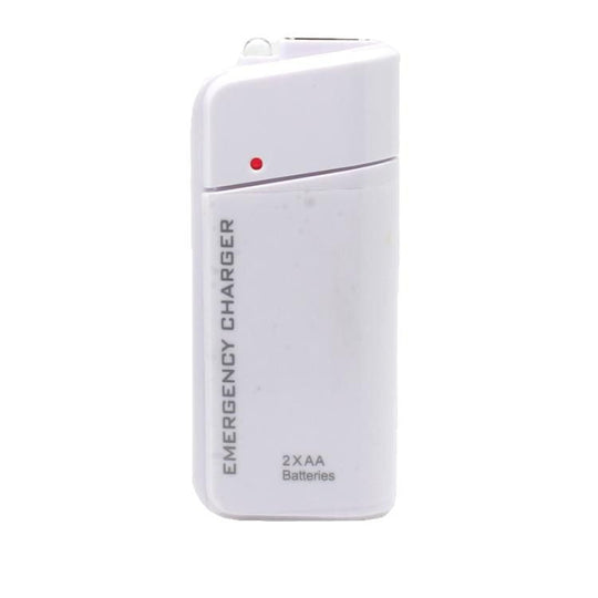 📢📢40% OFF !! ⏰Portable Emergency Phone Charger AA Battery Powered Power Bank with LED Flashlight