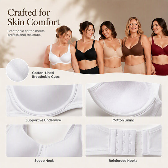 ❤️ Women's Plus Size Underwire Bra Push Up Anti-Sagging Comfortable Brassiere