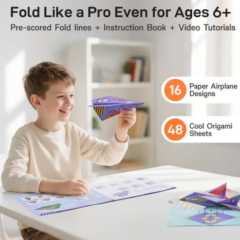 2026 HOT SALE50K+ SOLD! 🏆Creative DIY Paper Airplane Set For Kids – 16 unique designs, pre-scored fold lines make it easy. Premium paper for smooth glides – hours of hands-on fun!