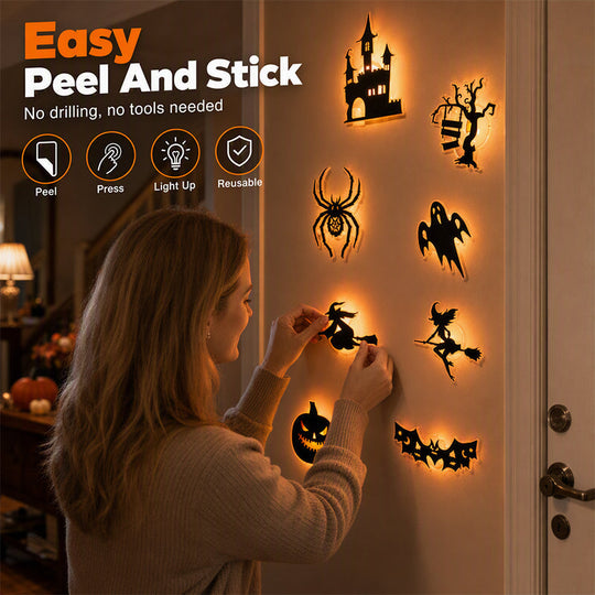 Halloween Glow in Dark Wall Stickers (8 PCS）