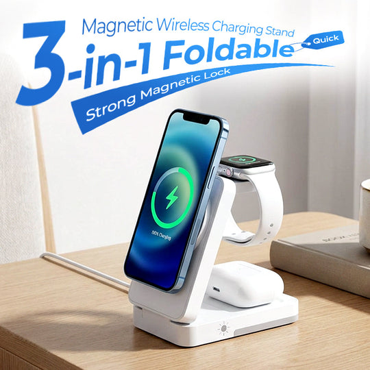 📱50K+ SOLD🔋 3-in-1 Foldable Magnetic Charging Stand for Everyday Devices