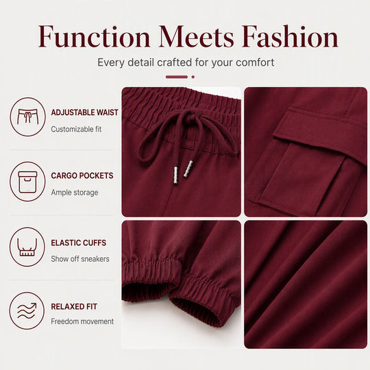 ✨ Women's Casual Drawstring Waist Cargo Pants – Relaxed Utility Style With Comfortable Everyday Fit 👖