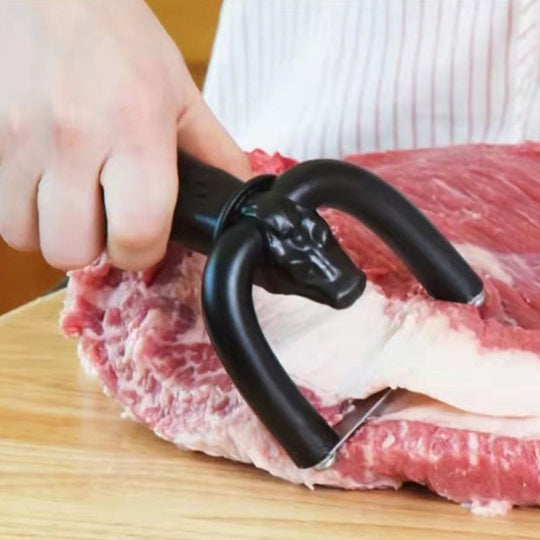 HOT SALE50K+ SOLD! 🎁 U-shaped holder, sharp stainless blade & non-slip grip. Trim fat, save meat – grab yours!