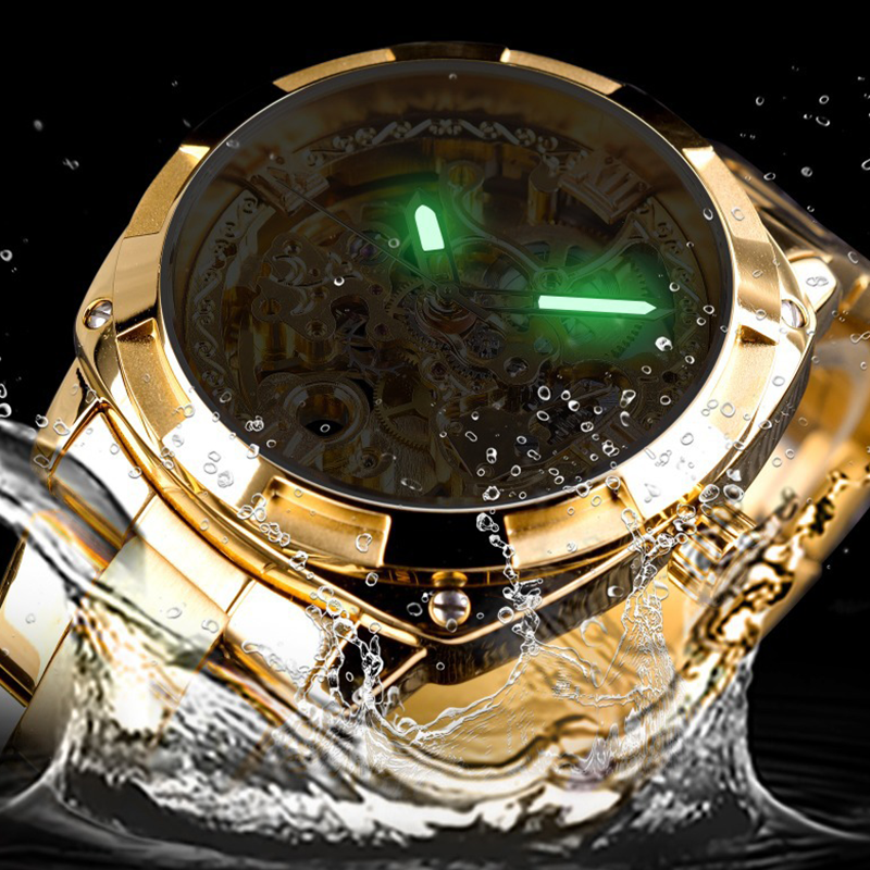 ⏳Free Shipping✈️⏰Skeleton Automatic Watch – See The Movement, Feel The Craft – Self-Winding, Gold-Tone, Dress-Casual Style for Every Occasion 💼