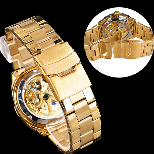 ⏳Free Shipping✈️⏰Skeleton Automatic Watch – See The Movement, Feel The Craft – Self-Winding, Gold-Tone, Dress-Casual Style for Every Occasion 💼