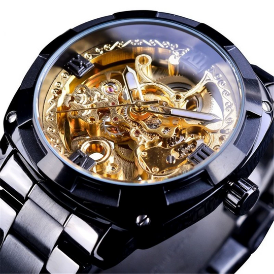 ⏳Free Shipping✈️⏰Skeleton Automatic Watch – See The Movement, Feel The Craft – Self-Winding, Gold-Tone, Dress-Casual Style for Every Occasion 💼