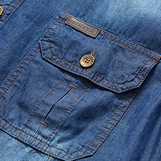 Men's Casual Denim Short Sleeve Shirt – Classic Denim, Easy Everyday Style