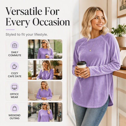 💖Black Friday Mega Deal – 50% off!💖👚Seasonal Style - Relaxed Cotton Crew Top – Breezy Comfort & Easy Pairing with Jeans or Leggings