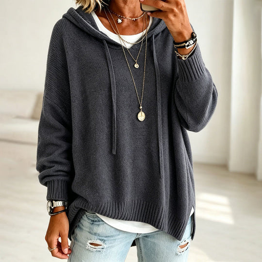 💖Black Friday Mega Deal – 50% off!💖🍂 Women’s Casual Hooded Knit Sweater – Cozy Comfort Meets Effortless Autumn Style