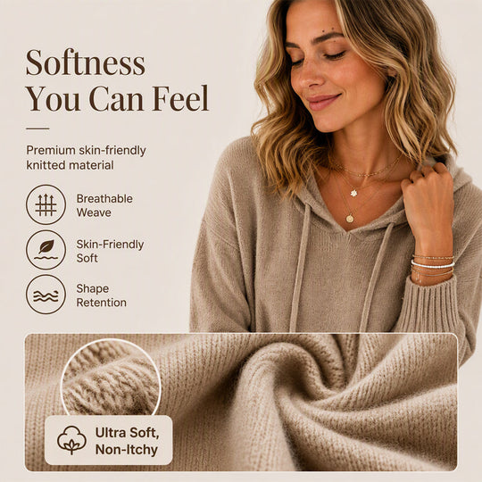 💖Black Friday Mega Deal – 50% off!💖🍂 Women’s Casual Hooded Knit Sweater – Cozy Comfort Meets Effortless Autumn Style