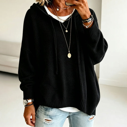 💖Black Friday Mega Deal – 50% off!💖🍂 Women’s Casual Hooded Knit Sweater – Cozy Comfort Meets Effortless Autumn Style