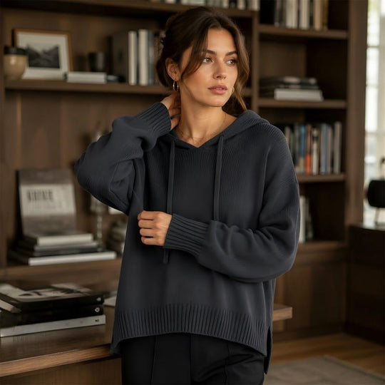 💖Black Friday Mega Deal – 50% off!💖🍂 Women’s Casual Hooded Knit Sweater – Cozy Comfort Meets Effortless Autumn Style