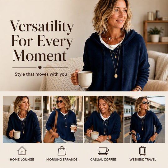 💖Black Friday Mega Deal – 50% off!💖🍂 Women’s Casual Hooded Knit Sweater – Cozy Comfort Meets Effortless Autumn Style