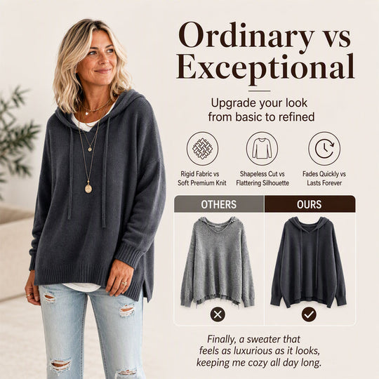 💖Black Friday Mega Deal – 50% off!💖🍂 Women’s Casual Hooded Knit Sweater – Cozy Comfort Meets Effortless Autumn Style