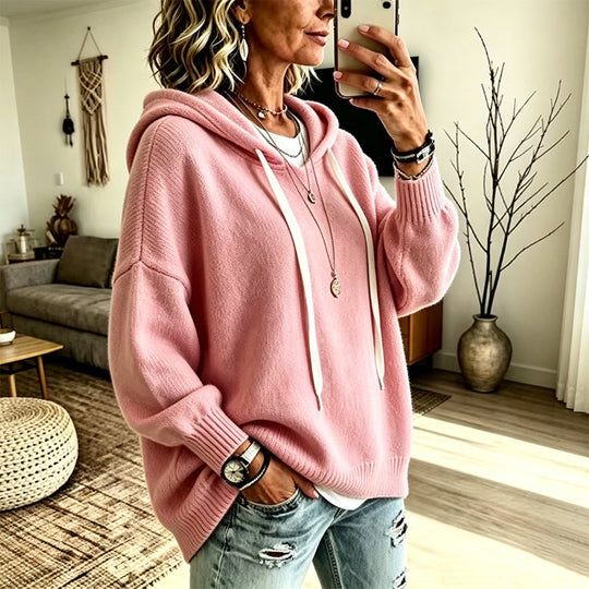 💖Black Friday Mega Deal – 50% off!💖🍂 Women’s Casual Hooded Knit Sweater – Cozy Comfort Meets Effortless Autumn Style