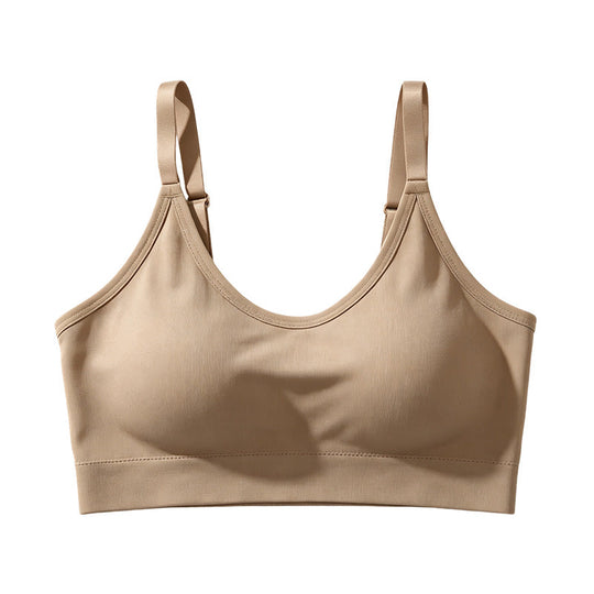 Seamless Ribbed Bralette with Adjustable Straps and Removable Cups