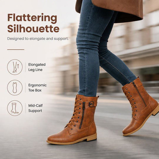 🍂Stable Steps, Easy Zip | Women's Round-Toe Chunky-Heel Martin Boots