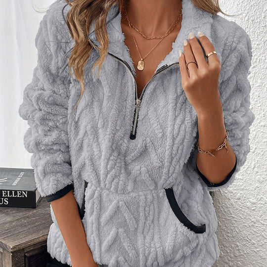 Half-Zip Fuzzy Sweatshirt 🍂 | Cloud-Soft + Roomy Pockets – Comfy Daily/Lounge✨𝘉𝘶𝘺 𝘢𝘯𝘺 2 𝘢𝘯𝘥 𝘨𝘦𝘵 𝘢𝘯 𝘦𝘹𝘵𝘳𝘢 8% 𝘥𝘪𝘴𝘤𝘰𝘶𝘯𝘵