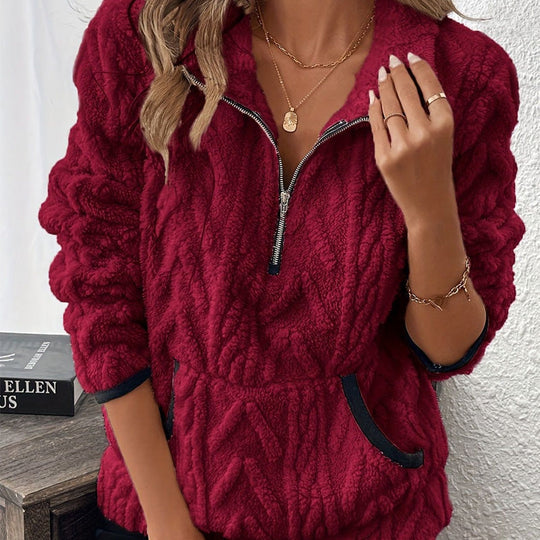 Half-Zip Fuzzy Sweatshirt 🍂 | Cloud-Soft + Roomy Pockets – Comfy Daily/Lounge✨𝘉𝘶𝘺 𝘢𝘯𝘺 2 𝘢𝘯𝘥 𝘨𝘦𝘵 𝘢𝘯 𝘦𝘹𝘵𝘳𝘢 8% 𝘥𝘪𝘴𝘤𝘰𝘶𝘯𝘵