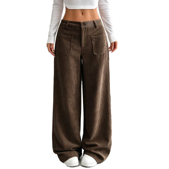✨ Easy Everyday Comfort | Women's Relaxed Wide-Leg Pants with Side Pockets