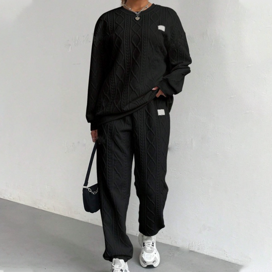 💖Black Friday Mega Deal – 50% off!💖Casual Long Sleeve Knit Pullover & Pants 2-Piece Set