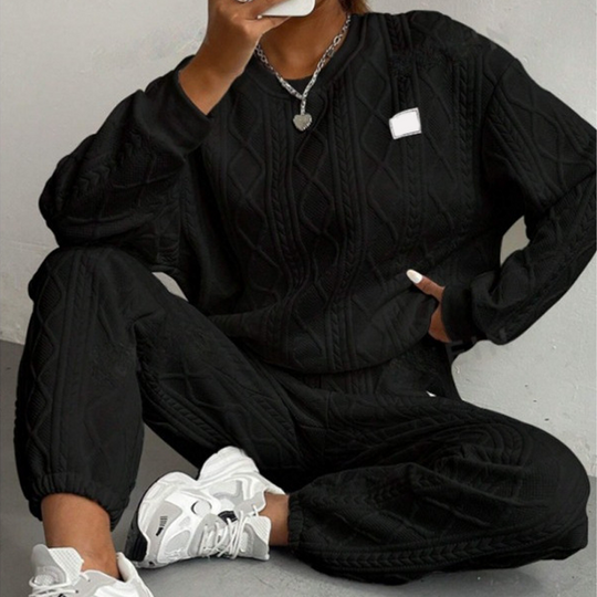 💖Black Friday Mega Deal – 50% off!💖Casual Long Sleeve Knit Pullover & Pants 2-Piece Set