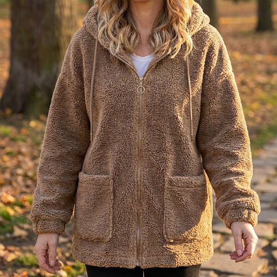 Women's Loose Sherpa Hoodie Sweatshirt