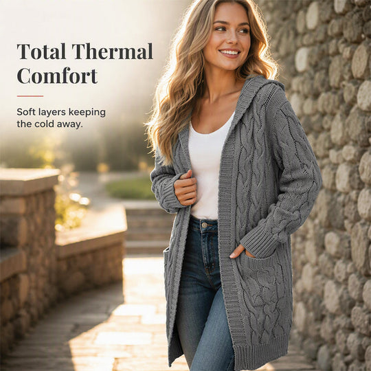 Your New Favorite Cozy Layer — Women's Long Hooded Knit Cardigan with Pockets for Effortless Layering, Everyday Comfort, and Relaxed Fall Style