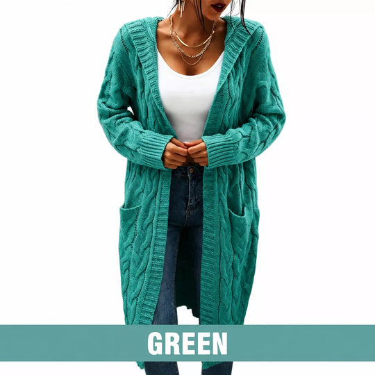 Your New Favorite Cozy Layer — Women's Long Hooded Knit Cardigan with Pockets for Effortless Layering, Everyday Comfort, and Relaxed Fall Style