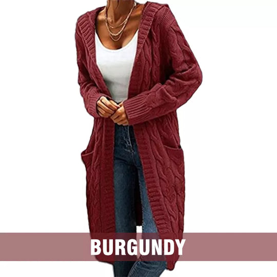 Your New Favorite Cozy Layer — Women's Long Hooded Knit Cardigan with Pockets for Effortless Layering, Everyday Comfort, and Relaxed Fall Style