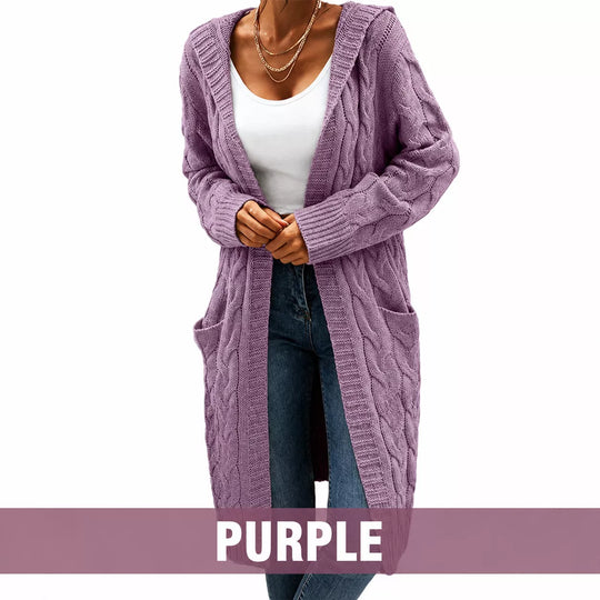 Your New Favorite Cozy Layer — Women's Long Hooded Knit Cardigan with Pockets for Effortless Layering, Everyday Comfort, and Relaxed Fall Style