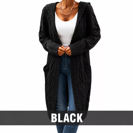 Your New Favorite Cozy Layer — Women's Long Hooded Knit Cardigan with Pockets for Effortless Layering, Everyday Comfort, and Relaxed Fall Style