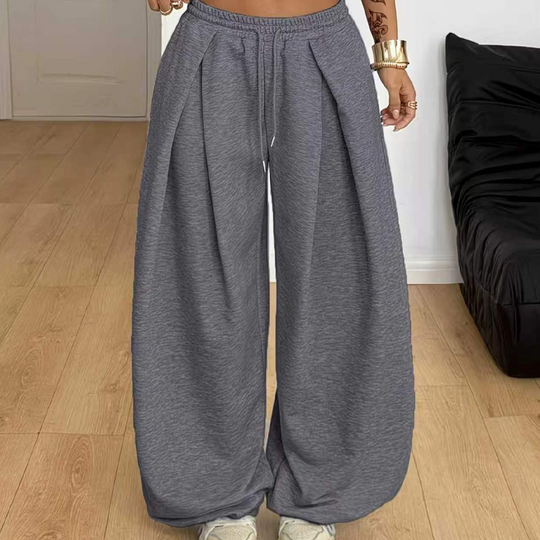 Trending Now⭐👖 Pleated Wide-Leg Sweatpants – Relaxed Fit & Drawstring Waist for Effortless Comfort Style