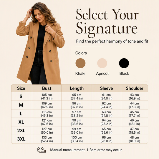 ✨ Timeless Warmth | Women's Double-Breasted Wool-Blend Coat