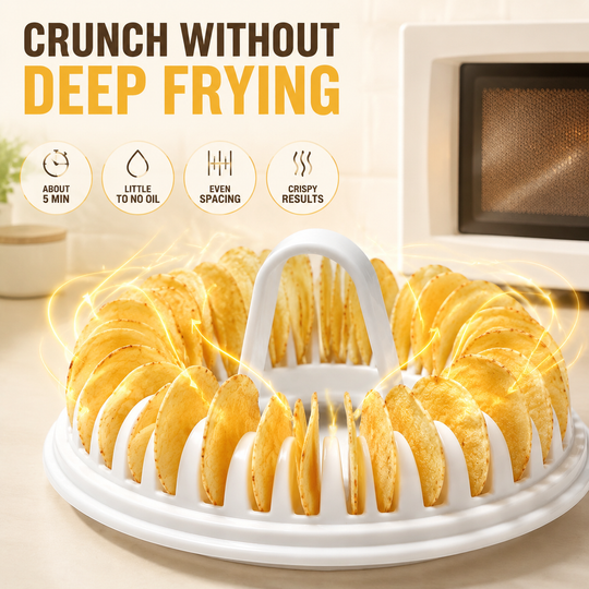 🥔DIY Microwave Potato Chip Maker with Slicer Bowl Set🍟
