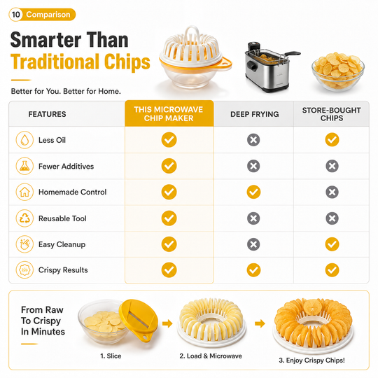 🥔DIY Microwave Potato Chip Maker with Slicer Bowl Set🍟