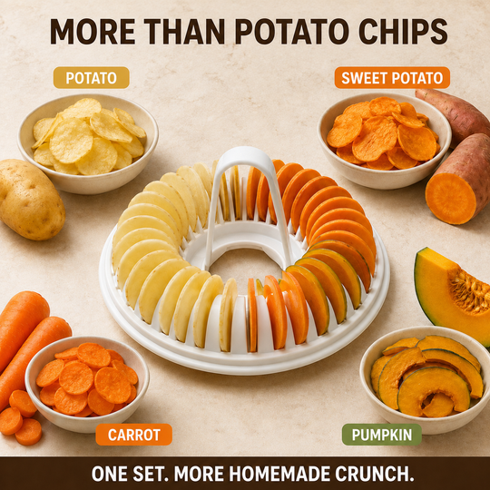 🥔DIY Microwave Potato Chip Maker with Slicer Bowl Set🍟