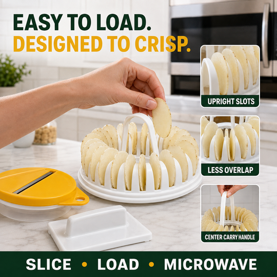 🥔DIY Microwave Potato Chip Maker with Slicer Bowl Set🍟