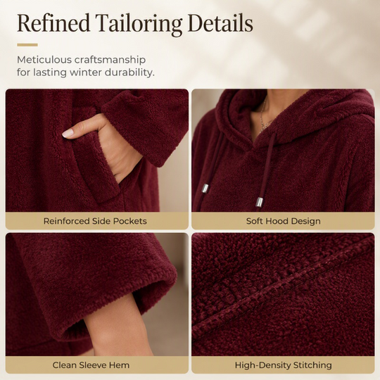❄️ Cozy Winter Comfort | 👗✨Women's Plush Hooded Maxi Lounge Dress